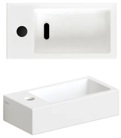 Clou Flush Fontein - 36x18x9cm - kraangat links - met afvoerplug - keramiek - mat wit CL/03.02032