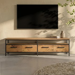 Tv-meubel Teak Met Lades 180 Cm - 180x40x45cm.