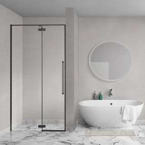 Aqua Vista Oria Linea nisdeur - 130x200cm - incl. montageset - Mat zwart SW1186303/SW1175900