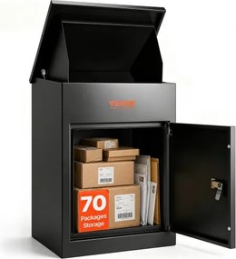 VEVOR pakketbrievenbus 44x35x58,3cm pakketbrievenbus stalen palletbox 15-20 kg brievenbus brievenbus XXL brievenbus met wachtwoordvergrendeling binnenscharnier antidiefstalopening voor pakketten brieven etc.