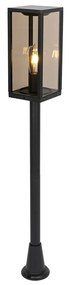 Staande buitenlamp zwart met smoke 100 cm IP44 - Charlois Modern E27 IP44 Buitenverlichting