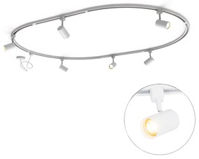 Modern railsysteem met 6 spots wit 1-fase ovaal 100cm - Iconic Jeana