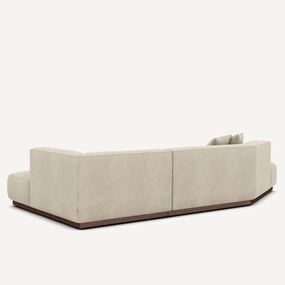 Open rechte hoekbank in linnen fluweel, JACOPO