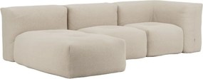 Soft Zitzak Indoor 3 Seater + Lounger - Teddy Beige