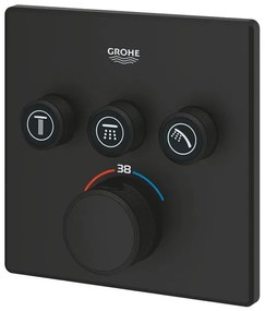 GROHE Grohtherm Smartcontrol Mengkraan - afdekset - thermostaat - met 3x omstel - phantom black 102167KF00