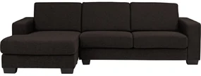 Goossens Hoekbank N-joy Divana Met Chaise Longue donkerbruin, stof, 2,5-zits, stijlvol landelijk met chaise longue links