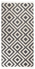 vidaXL Buitenkleed platgeweven 100x200 cm lichtzwart en lichtbeige