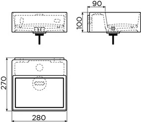 Clou New Flush 1 fontein solid surface 28cm met afvoerplaat wit mat