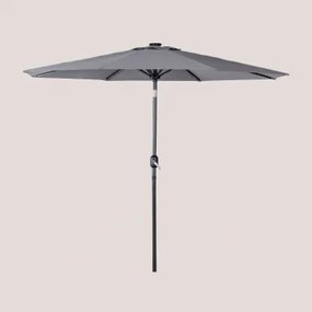 Parasol Ø270 Cm Met Licht In Stof En Staal Uzombras Grijs – Antraciet - Sklum