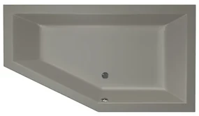 Xenz Society 160 ligbad - 160x90cm - met overloop - zonder afvoer - Hoekopstelling rechts - Acryl - Cement mat 6882-06