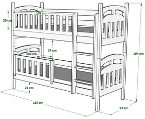 Kinderen Wit - Roze Stapelbed van massief hout - Niko For Kids Kinderen Junior 5059914048962 Children's Beds Home, 160x80, Grote enkele, 11 cm schuim/