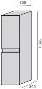 Badstuber Corbo kolomkast 150cm eiken grijs