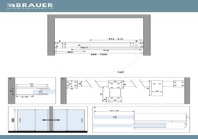 Brauer Stellar nisdeur met vaste wand 100cm gunmetal geborsteld PVD