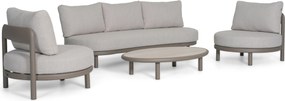 Stoel en Bank Loungeset 5 personen Aluminium Taupe  Santika Furniture Santika