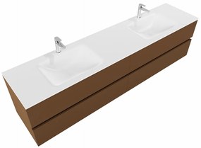 Mondiaz Vica 200cm badmeubel rust 4 lades wastafel Cloud dubbel met 2 kraangaten