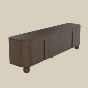 Tv-meubel Hout Met Bolpoten 160 Cm - 160x40x55cm.