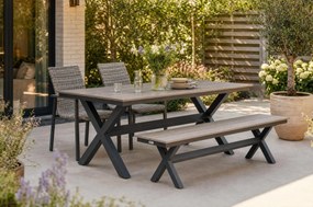 Tuinset 4 personen 180 cm Wicker Grijs Lifestyle Garden Furniture Upton/Forest