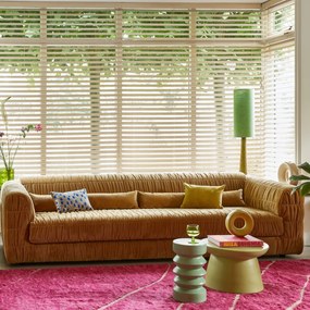 HKliving Club Couch Velvet 4-zits Bank Mosterd