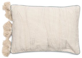 Rivièra Maison - Purity Tassels Pillow Cover 65x45 - Kleur: wit