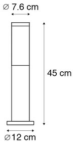 Moderne buitenlamp paal staal 45 cm IP44 - Rox Modern E27 IP44 Buitenverlichting cilinder / rond rond