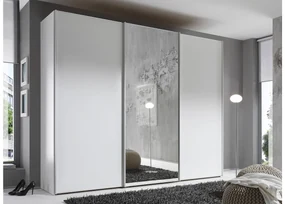 Goossens Kledingkast Big Choice Type 01 163, Slaapkamerkast 280 cm breed, 222 cm hoog, 2 schuifdeuren en 1 glas schuifdeur midden