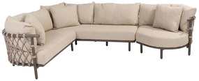4 Seasons Outdoor Ezra hoek loungebank terre met love island SALE LoungebankLoungeset bruin weerbestendig