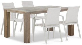 Tuinset 4 personen 165 cm Aluminium/textileen Taupe Osmen Joliet/Brighton