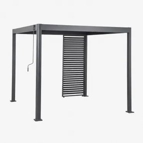 Bioclimatische Pergola Met Lamellen En Aluminium Paneel Druvia Grijs – Grafiet & Pergola Van 3x3 M Met 1 Paneel Van 90,5 Cm - Sklum