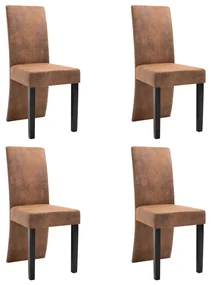vidaXL Eetkamerstoelen 4 st kunstsuède bruin
