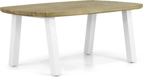 Tuinset 4 personen 180 cm Aluminium/teak Wit Lifestyle Garden Furniture Faro/Falcon