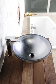 Sapho Murano glazen waskom 40cm zilver