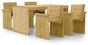vidaXL 5-delige Tuinset met kussens geïmpregneerd grenenhout