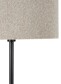 Vloerlamp zwart met boucle kap taupe 50 cm - Simplo Modern, Design E27 rond Binnenverlichting Lamp