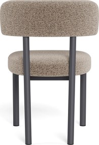 Mazzoni TORAY Latte Beige (stof Monza 60)/zwart onderstel - GESTOFFEERDE EETKAMERSTOEL VOOR KEUKEN/EETKAMER