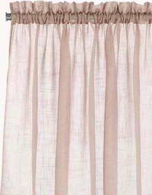 Transparante gordijnen met linnenlook en tunnelzoom Lara, 2-delig, B 134 cm