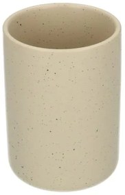 Tandenborstelbeker, beige spikkel, keramiek