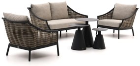 Stoel-bank loungeset Apple Bee | 4 personen | Loungeset Grijs/Beige/Zwart | Aluminium | Kees Smit Tuinmeubelen
