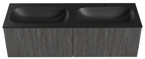 Mondiaz Kurve 140cm badmeubel shadow met 2 lades en wastafel big small dubbel 2 kraangaten urban
