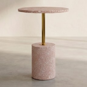 Kare Design Amore Retro Bijzettafel Roze Terrazzo - 40 X 40cm.