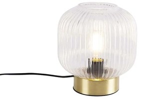 Art Deco tafellamp messing met glas - Karel Art Deco E27 rond Binnenverlichting Lamp
