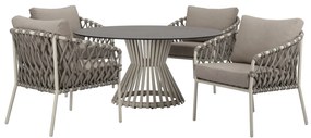 Amalfi Pasadena low dining tuinset 5 delig zand