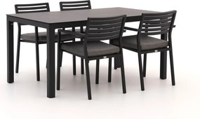 Diningset Bellagio | 4 personen aluminium | Tuinset stapelbaar | 5-delig | Kees Smit Tuinmeubelen