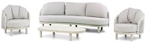 Stoel en Bank Loungeset 2 personen Aluminium/rope Taupe  Santika Furniture Santika