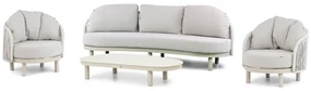 Stoel en Bank Loungeset 2 personen Aluminium/rope Taupe  Santika Furniture Santika