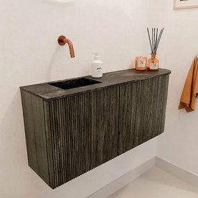 Mondiaz Joya DLux 90cm toiletmeubel ronding rechts shadow met wastafel faye links zonder kraangat lava