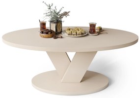 LOVA Beige (Champagne) - OVALE SALONTAFEL 110x60 cm MODERNE KOFFIETAFEL