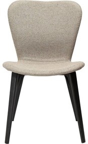 Goossens Eetkamerstoel Bordeaux bruin stof leuning, elegant chic
