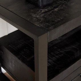 Starfurn Boaz Black Tv-meubel Van Zwart Mangohout 180 Cm - 177x51x36cm.