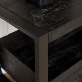 Starfurn Boaz Black Tv-meubel Van Zwart Mangohout 180 Cm - 177x51x36cm.