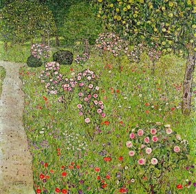 Gustav Klimt - Kunstreproductie Orchard with roses, (40 x 40 cm)